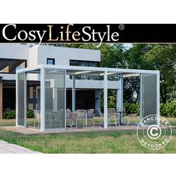 Dancover Bioklimatisk Pergola Pavillon San Pablo med Skydedøre - Hvid 3x5.8m