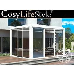 Dancover Bioklimatisk Pergola Pavillon San Pablo med Skydedøre - Hvid 3x4m