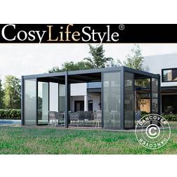 Dancover Bioklimatisk Pergola Pavillon San Pablo med Skydedøre - Sort 3x5.8m