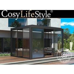 Dancover Bioklimatisk Pergola Pavillon San Pablo med Skydedøre - Sort 4x4m