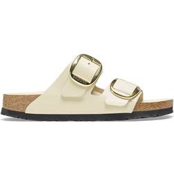 Birkenstock Arizona Big Buckle Natural Leather Patent - High Shine Ecru