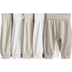 H&M Foldover Waist Trousers 5-pack - Beige/White (0814307043)