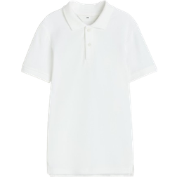 H&M White Cotton piqué polo shirt 12-14Y