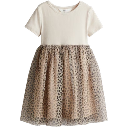H&M Klänning Med Tyllkjol - Beige