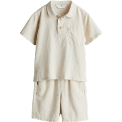 H&M Linen Blend Set 2-piece - Light Beige (1277057001)