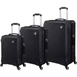 IT Luggage Recline Set of 3 - Black