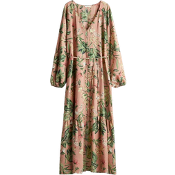 H&M Tie Belt Crêpe Dress - Dusty Pink/Patterned