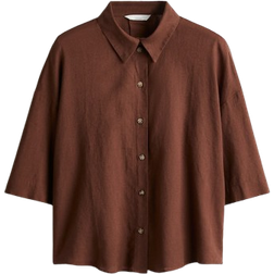 H&M Linen Blend Shirt - Brown