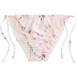 H&M Tie Tanga Bikini Bottom - Light Pink/Patterned