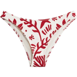 H&M Cheeky Bikini Bottoms - White/Dark Red Patterned