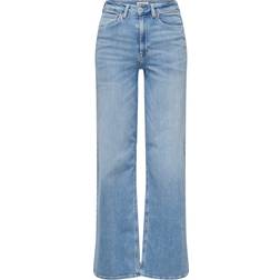 Only Madison High Waist Wide Leg Fit Jeans - Blue/Light Blue Denim