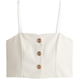 H&M Cropped Strappy Top - White