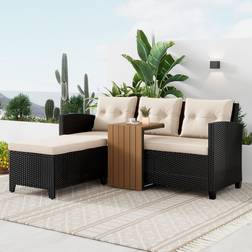 3-pcs - Black Outdoor Lounge Set