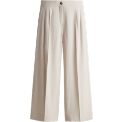 H&M Wide Ankle Length Trousers - Light Beige
