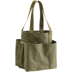 H&M Cotton Canvas Shopper - Dark Khaki Green