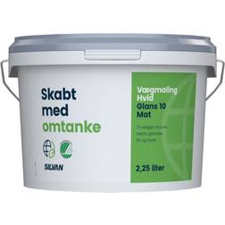 Silvan Skabt med Omtanke Glans 10 Vægmaling Mat hvid 2.25L