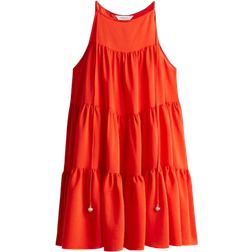 H&M Tiered A-Line Dress - Bright Red