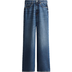 H&M Feather Soft Super Wide Ultra High Jeans - Dark Denim Blue