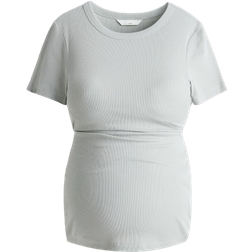 H&M MAMA Ribbed Top Light Sage Green (1213068020)