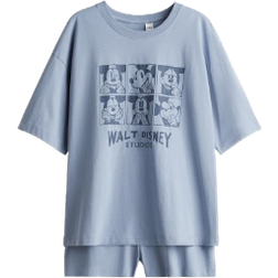 H&M Printed Pyjamas - Dusty Blue/Mickey Mouse