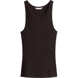 H&M Ribbed Silk Blend Vest Top - Dark Brown