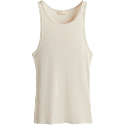 H&M Ribbed Silk Blend Vest Top - Light Beige