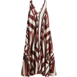 H&M Voluminous Maxi Dress - Rust Red/Patterned
