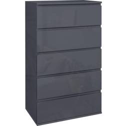 Homcom High Gloss Grey Chest of Drawer 53x100cm