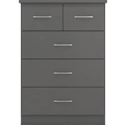 SECONIQUE Nevada Grey Chest of Drawer 81x116cm
