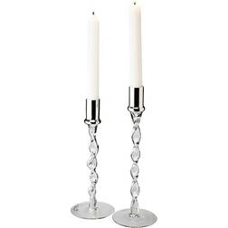 Dorre Twist Clear/Chrome Candlestick 27cm 2pcs