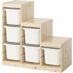 IKEA TROFAST Storage Combination with Boxes Light White Stained Pine/White