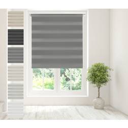 Caecus Blinds Day Night Zebra Roller Blind 170cm x 210cm Dark Grey