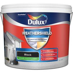 Dulux Weathershield All Weather Protection Smooth Matt Masonry Paint Tin Black 10L