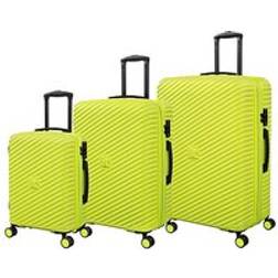 IT Luggage Pleating 3pc Suitcase Set Lime