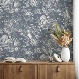 Dunelm Forest Friends Wallpaper Folkstone Blue