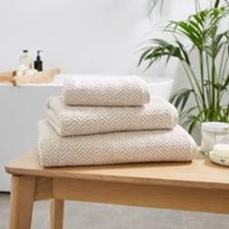 Dunelm Cotton Zig Zag - Mushroom Bath Towel