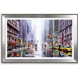 John Lewis Macneil Rainfall on Fifth Avenue New York Print 72 x 112 cm Framed Art
