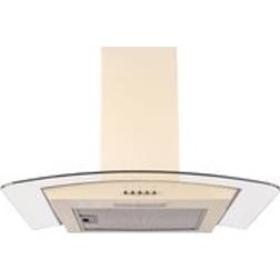 SIA 60cm Cream Curved Glass Chimney Cooker Hood Extractor Fan CGH60CR