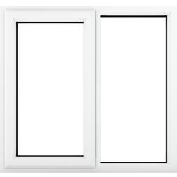 Crystal Casement uPVC Left Hand Opening 1190mm x 1190mm Clear Double Glazing in White PVC Top Hung Window