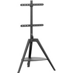TTAP TRI-BLACK-SHELF Black Wood Tripod TV Stand 400 x 400
