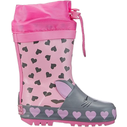 Playshoes Girl's Rubber Rain Boots - Pink Cat