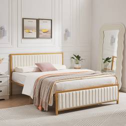 Fairmont Park Metal Platform With Upholstered Headboard And Footboard Double 4 6 Frame Bed