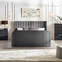 Ebern Designs Rodrik Side Lift Ottoman TV 135 cm Dark Grey 140 x 200 cm Frame Bed