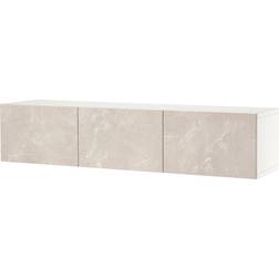 IKEA BESTÅ Tv-bänk White/Bergsviken beige TV-bord 180x38cm