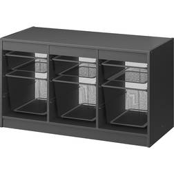 IKEA Trofast Förvaringskombination Med Backar grau/dunkelgrau Förvaringsskåp 99x56cm