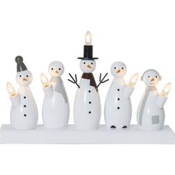 Star Trading Snowman Advent White Candle Bridge 33cm 5pcs