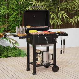 House of Home BBQ 112cm W Charcoal Grill Matte Black