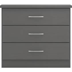 SECONIQUE Nevada 3d Effect Grey Chest of Drawer 81x71cm