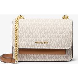 Michael Kors MK Claire Small Signature Logo Crossbody Bag - Natural