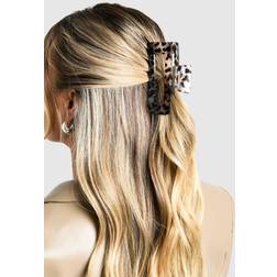 boohoo Womens Leopard Large Square Hair Claw Clip Multi